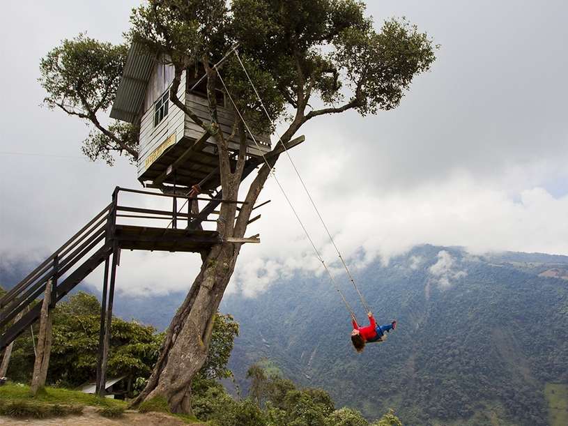 O balanço fica preso em uma casa na árvore a 2.600 metros acima do nível do mar. Foto: divulgação